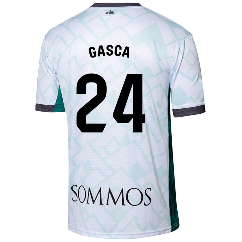 Niño Camiseta Verónica Gasca #24 Blanco Verde 2ª Equipación 2024/25 La Camisa Chile