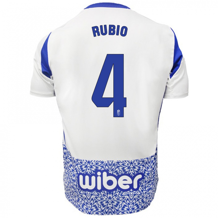 Niño Camiseta Miguel Rubio #4 Blanco Azul 2ª Equipación 2024/25 La Camisa Chile