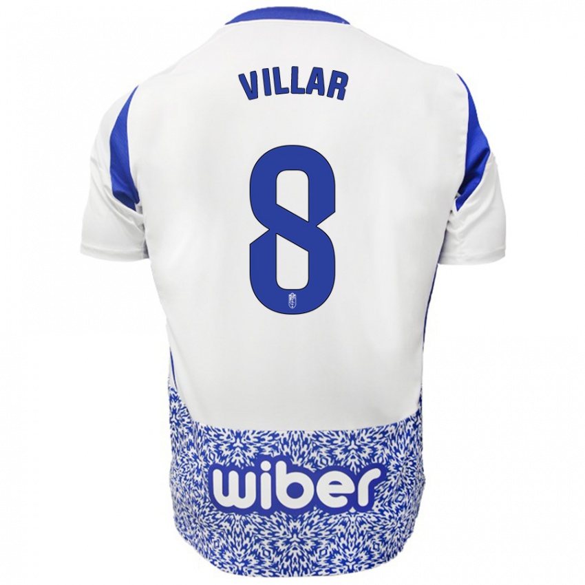 Niño Camiseta Gonzalo Villar #8 Blanco Azul 2ª Equipación 2024/25 La Camisa Chile