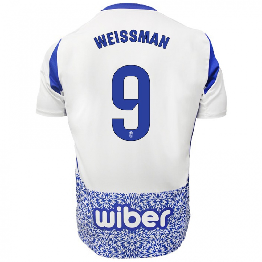 Niño Camiseta Shon Weissman #9 Blanco Azul 2ª Equipación 2024/25 La Camisa Chile