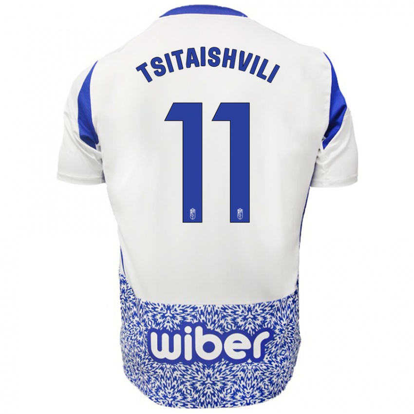 Niño Camiseta Georgiy Tsitaishvili #11 Blanco Azul 2ª Equipación 2024/25 La Camisa Chile