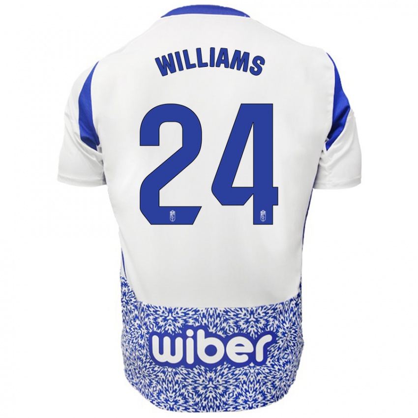 Niño Camiseta Loïc Williams #24 Blanco Azul 2ª Equipación 2024/25 La Camisa Chile