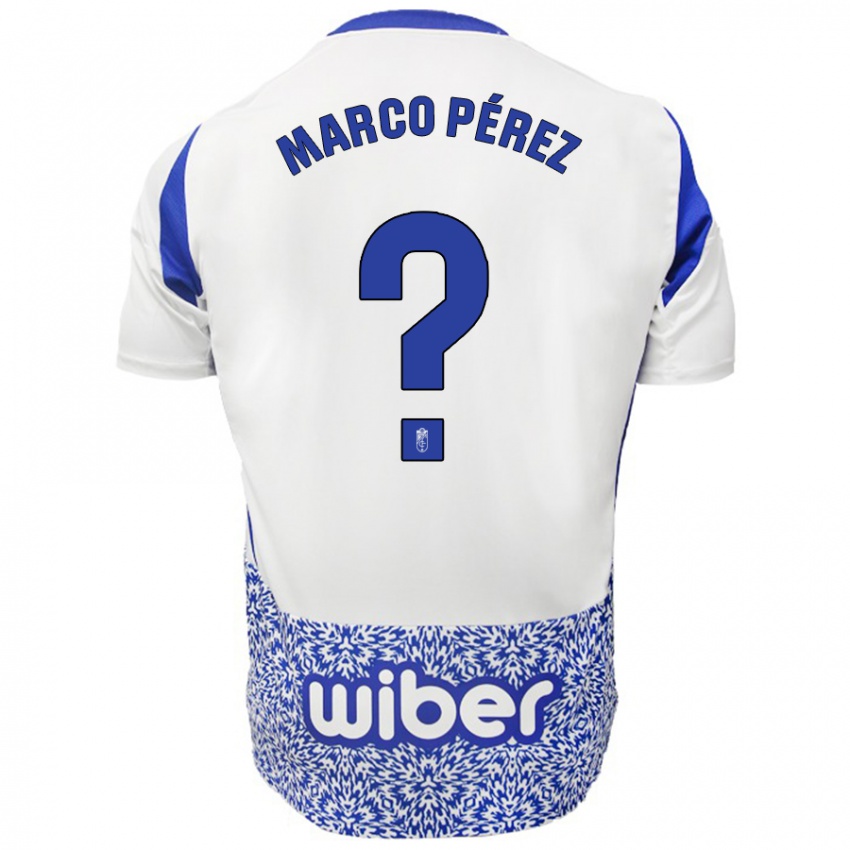 Niño Camiseta Marco Pérez #0 Blanco Azul 2ª Equipación 2024/25 La Camisa Chile