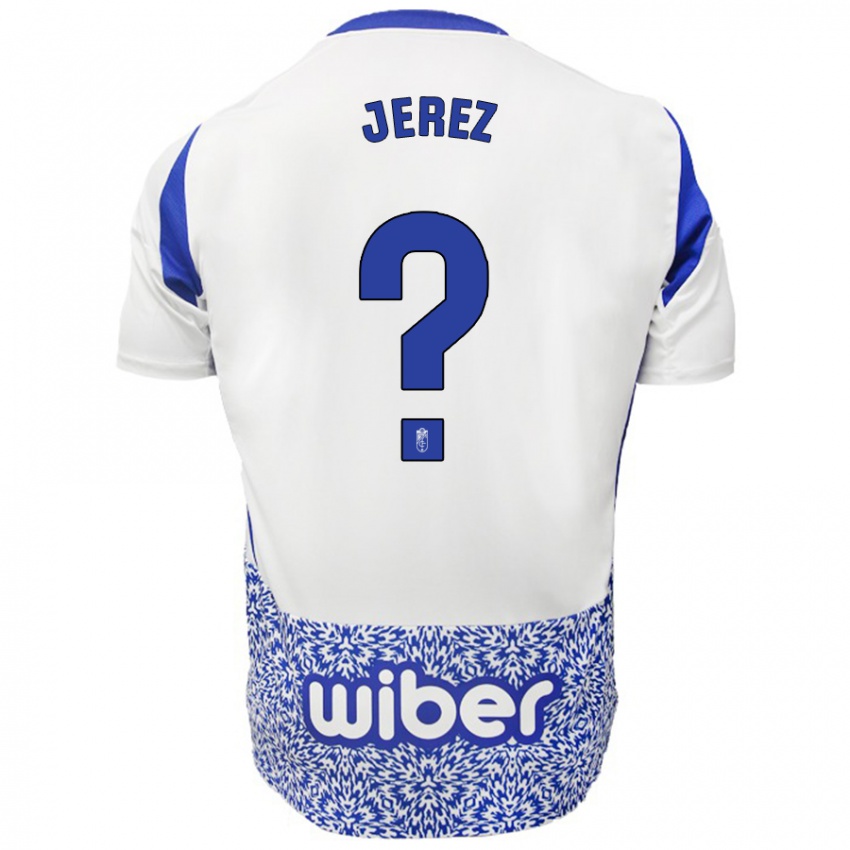 Niño Camiseta Adrián Jerez #0 Blanco Azul 2ª Equipación 2024/25 La Camisa Chile