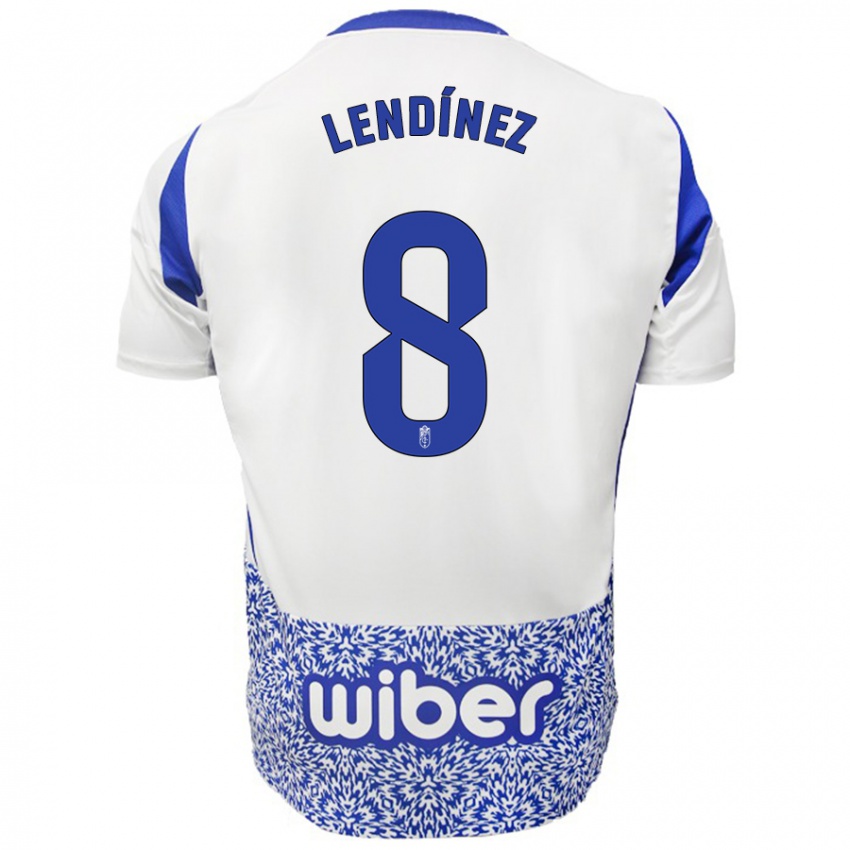 Niño Camiseta Juanma Lendínez #8 Blanco Azul 2ª Equipación 2024/25 La Camisa Chile