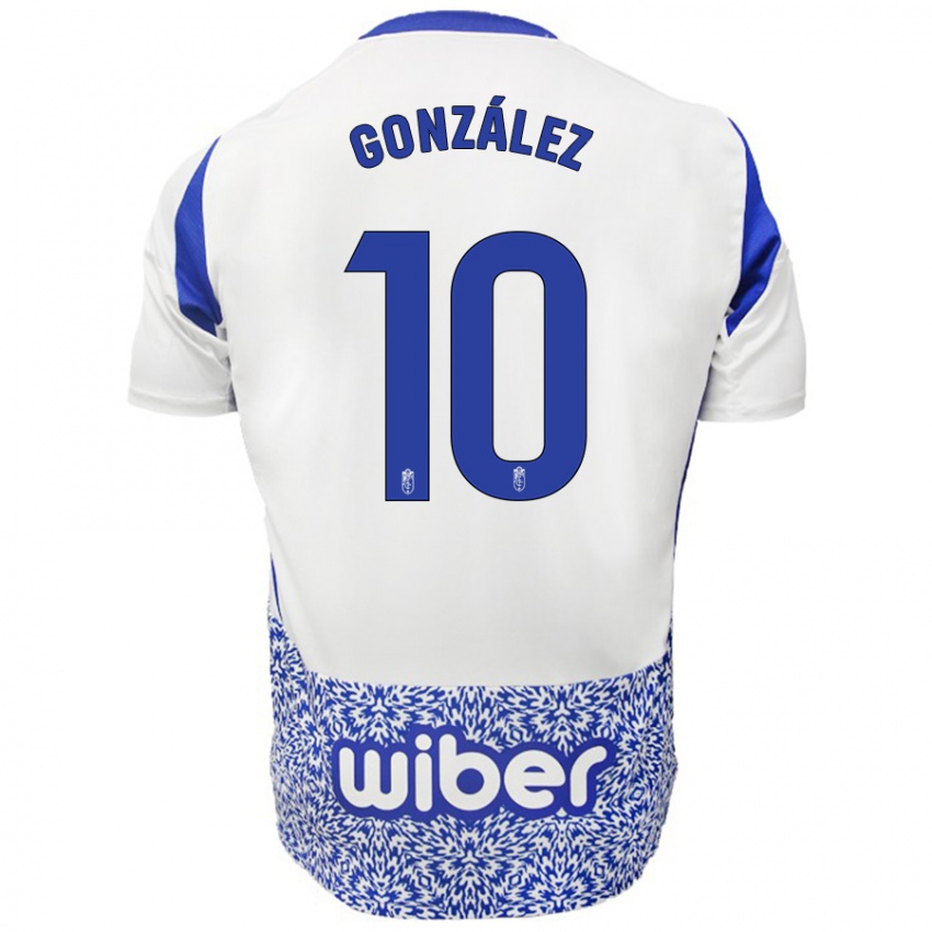 Niño Camiseta Mario González #10 Blanco Azul 2ª Equipación 2024/25 La Camisa Chile