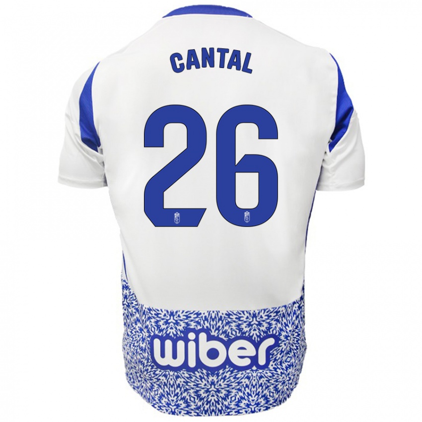 Niño Camiseta Paco Cantal #26 Blanco Azul 2ª Equipación 2024/25 La Camisa Chile