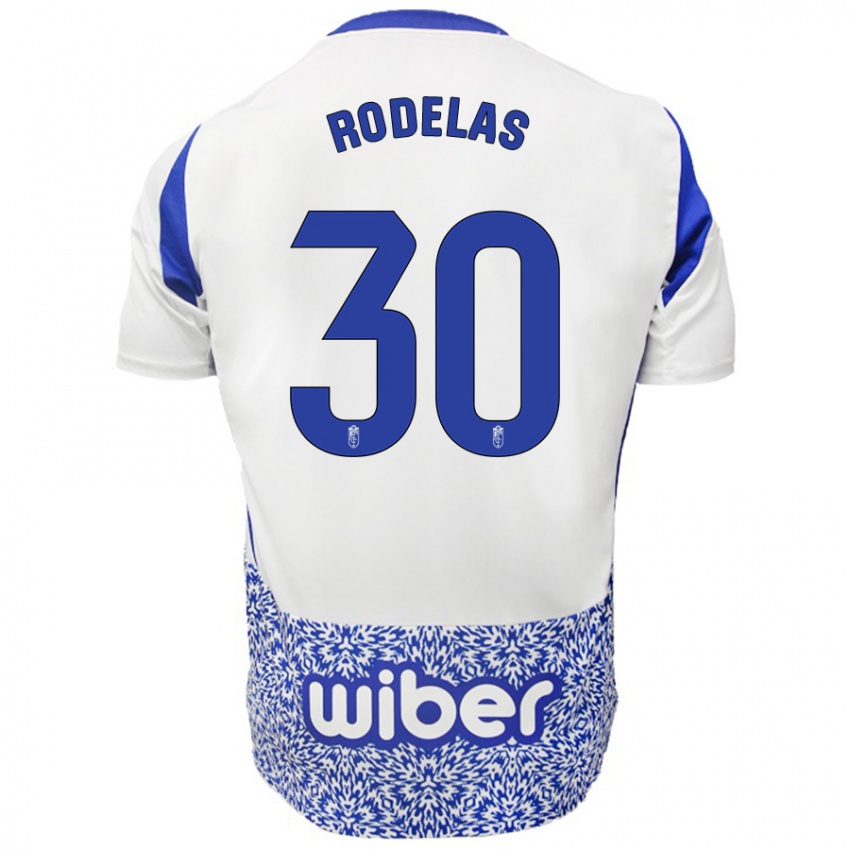 Niño Camiseta Sergio Rodelas #30 Blanco Azul 2ª Equipación 2024/25 La Camisa Chile