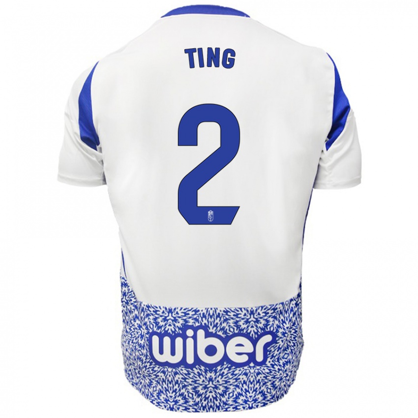 Niño Camiseta Xie Ting #2 Blanco Azul 2ª Equipación 2024/25 La Camisa Chile