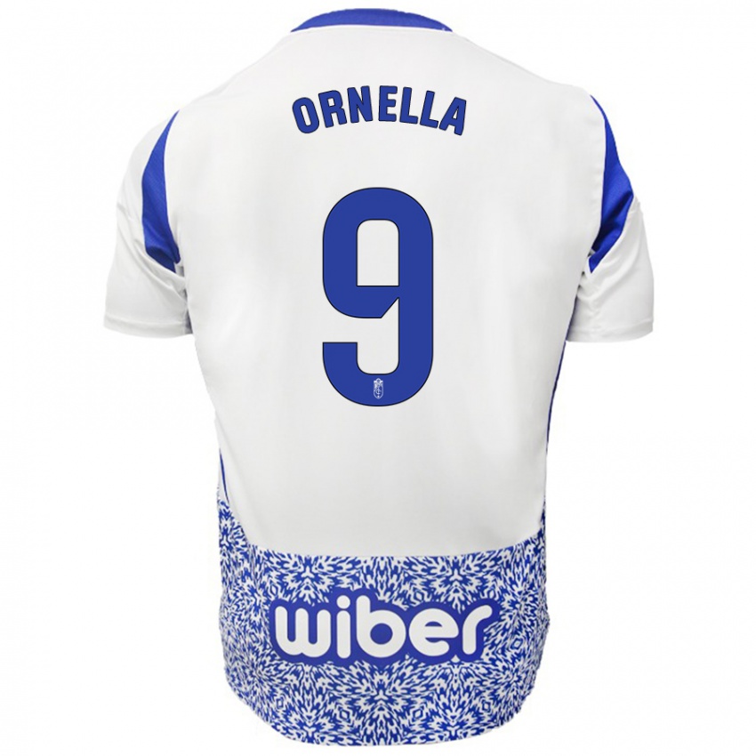 Niño Camiseta Ornella María Vignola Cabot #9 Blanco Azul 2ª Equipación 2024/25 La Camisa Chile