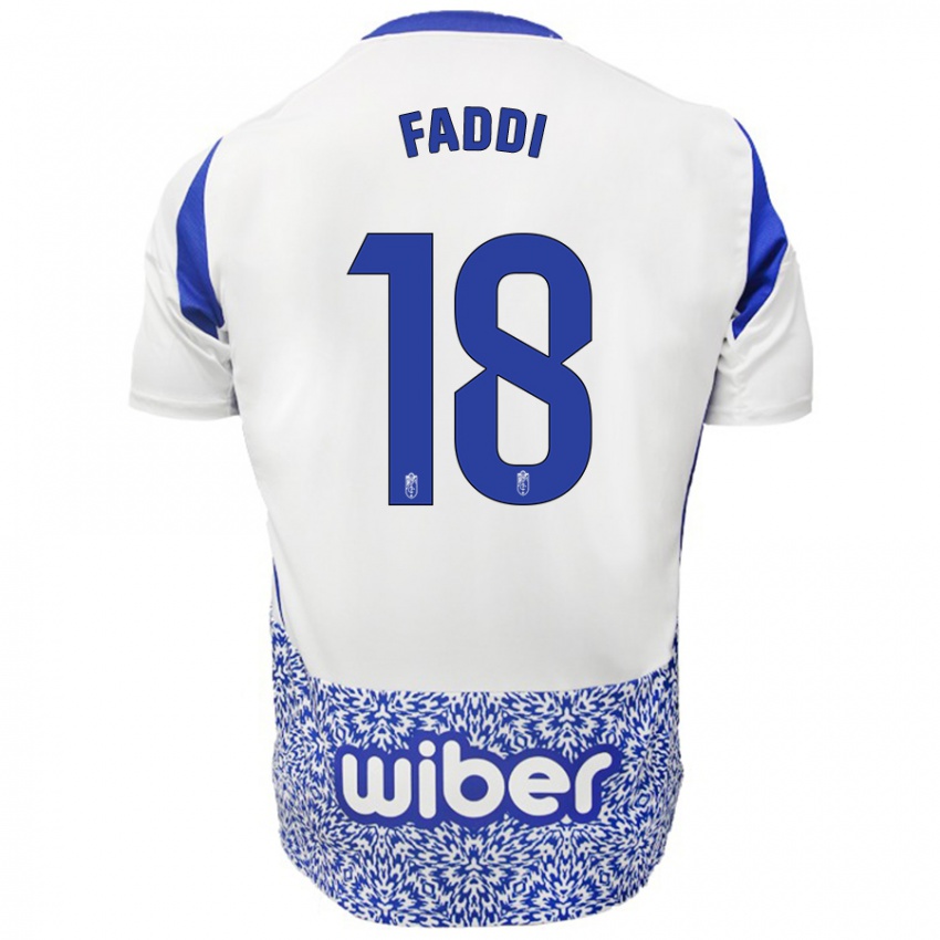 Niño Camiseta Inés Faddi #18 Blanco Azul 2ª Equipación 2024/25 La Camisa Chile