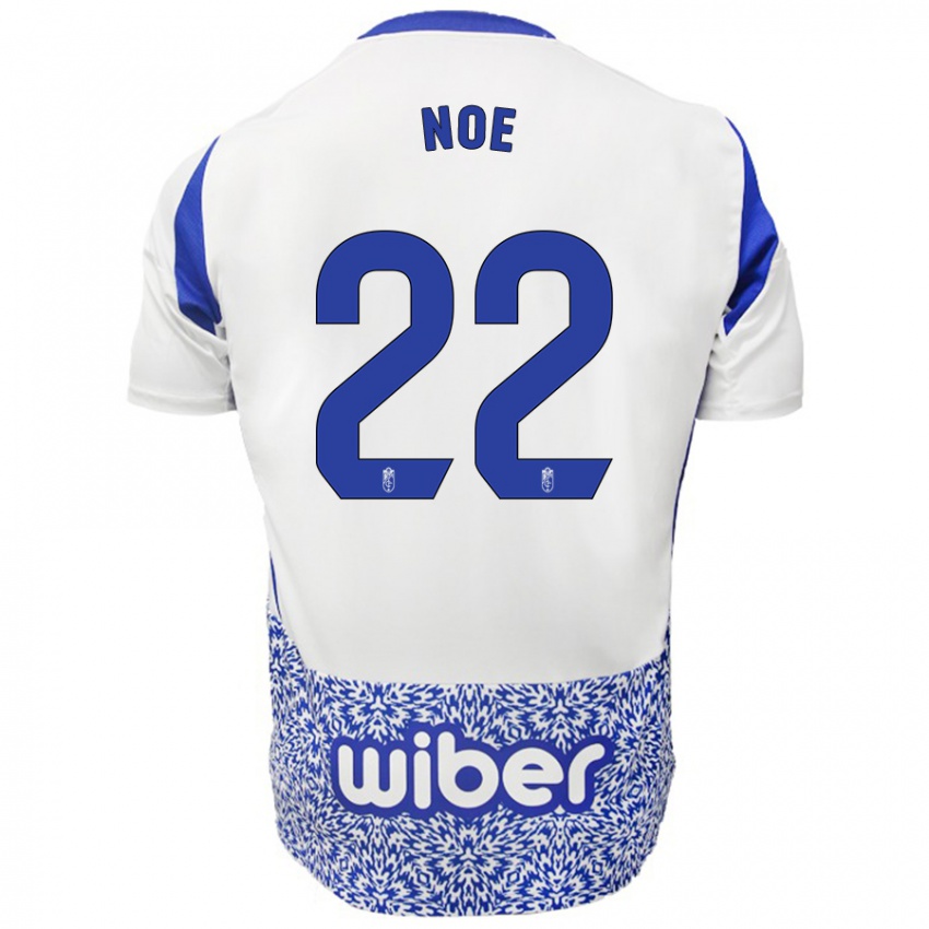 Niño Camiseta Noe #22 Blanco Azul 2ª Equipación 2024/25 La Camisa Chile