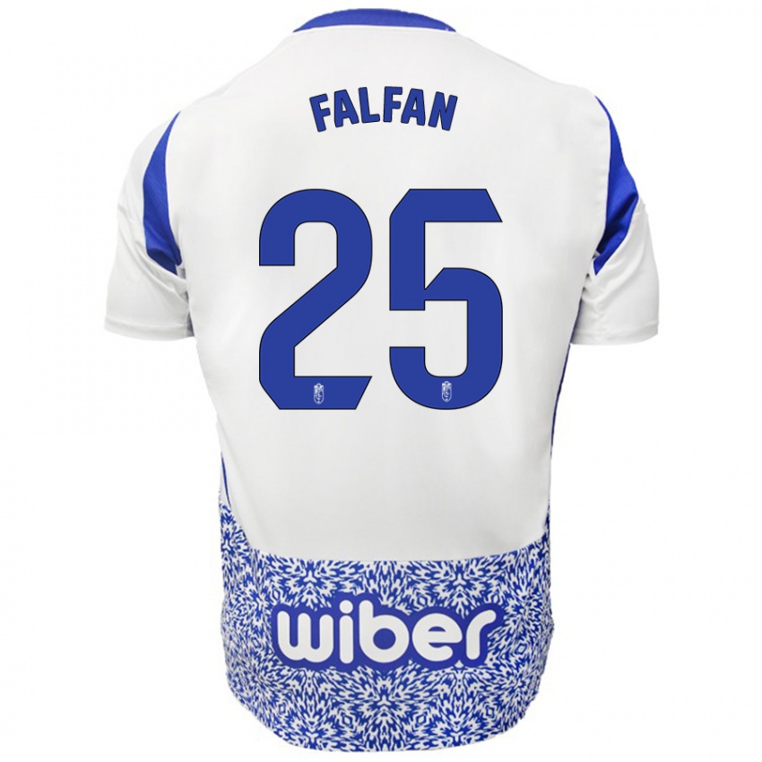 Niño Camiseta Daiana Falfán #25 Blanco Azul 2ª Equipación 2024/25 La Camisa Chile