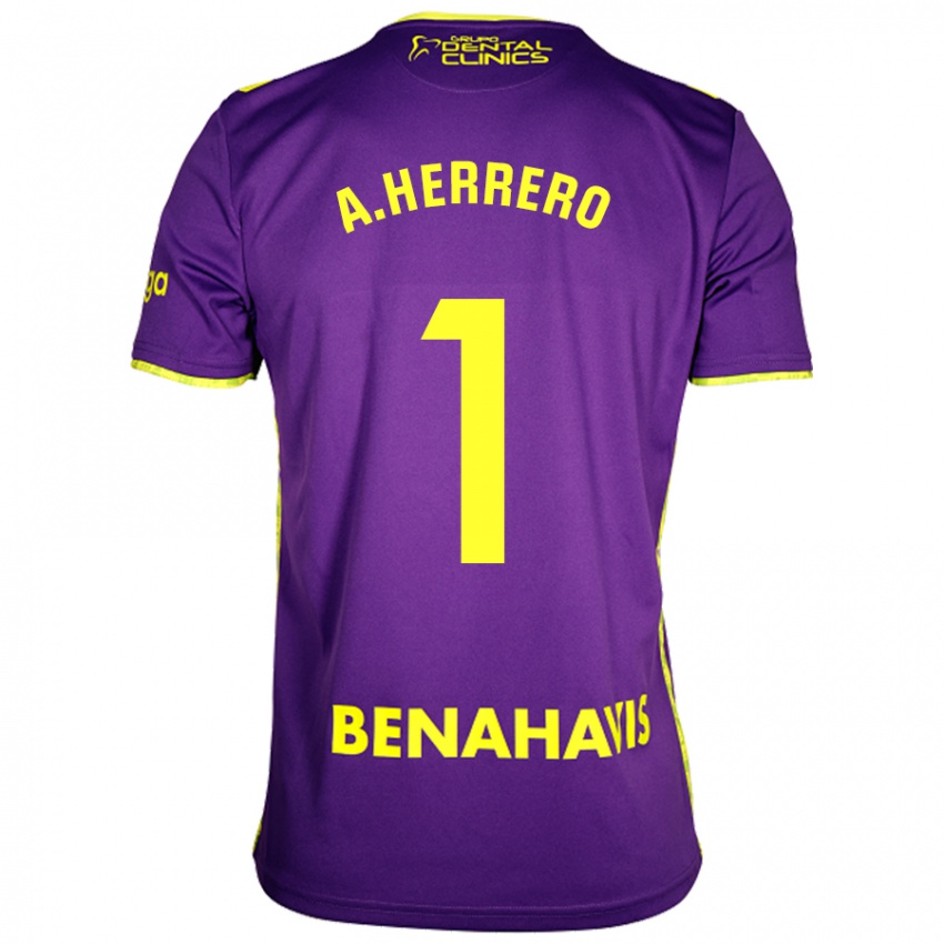 Niño Camiseta Alfonso Herrero #1 Púrpura Amarillo 2ª Equipación 2024/25 La Camisa Chile