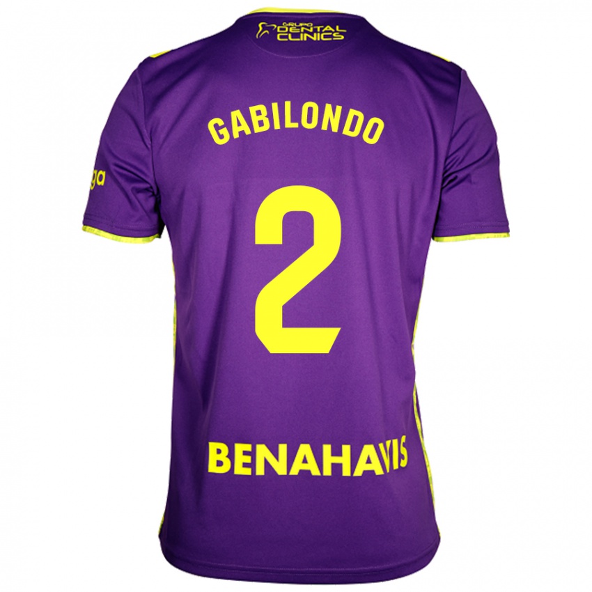 Niño Camiseta Jokin Gabilondo #2 Púrpura Amarillo 2ª Equipación 2024/25 La Camisa Chile