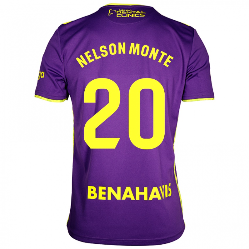 Niño Camiseta Nélson Monte #20 Púrpura Amarillo 2ª Equipación 2024/25 La Camisa Chile