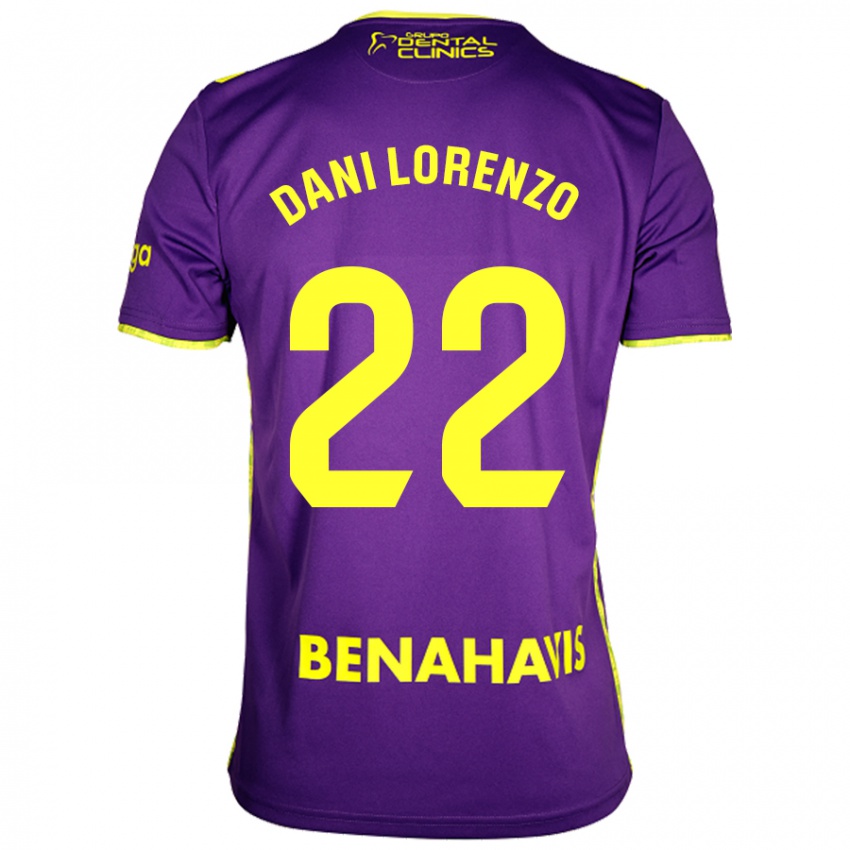 Niño Camiseta Dani Lorenzo #22 Púrpura Amarillo 2ª Equipación 2024/25 La Camisa Chile