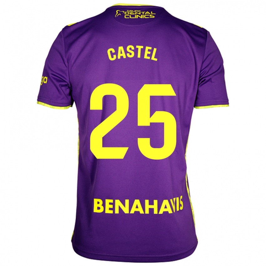 Niño Camiseta Sergio Castel #25 Púrpura Amarillo 2ª Equipación 2024/25 La Camisa Chile