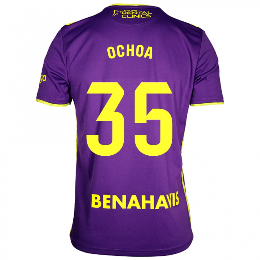 Niño Camiseta Aarón Ochoa #35 Púrpura Amarillo 2ª Equipación 2024/25 La Camisa Chile