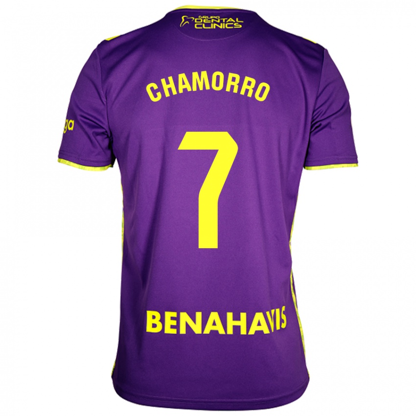 Niño Camiseta Alexis Chamorro #7 Púrpura Amarillo 2ª Equipación 2024/25 La Camisa Chile