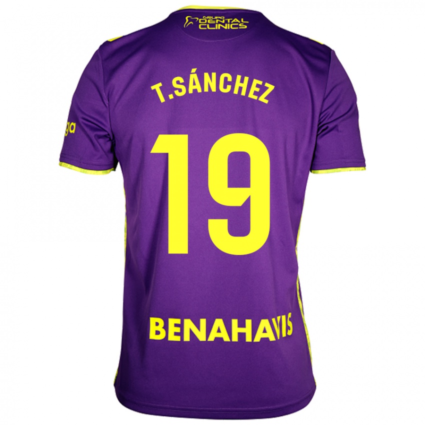 Niño Camiseta Toni Sánchez #19 Púrpura Amarillo 2ª Equipación 2024/25 La Camisa Chile