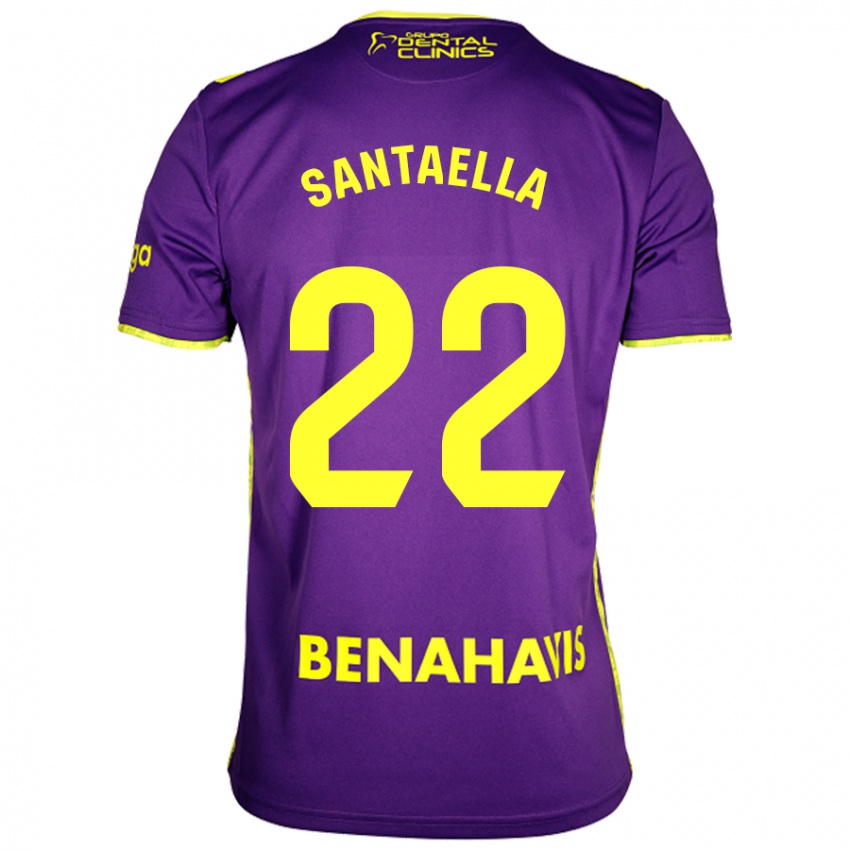 Niño Camiseta Miguel Ángel Santaella #22 Púrpura Amarillo 2ª Equipación 2024/25 La Camisa Chile