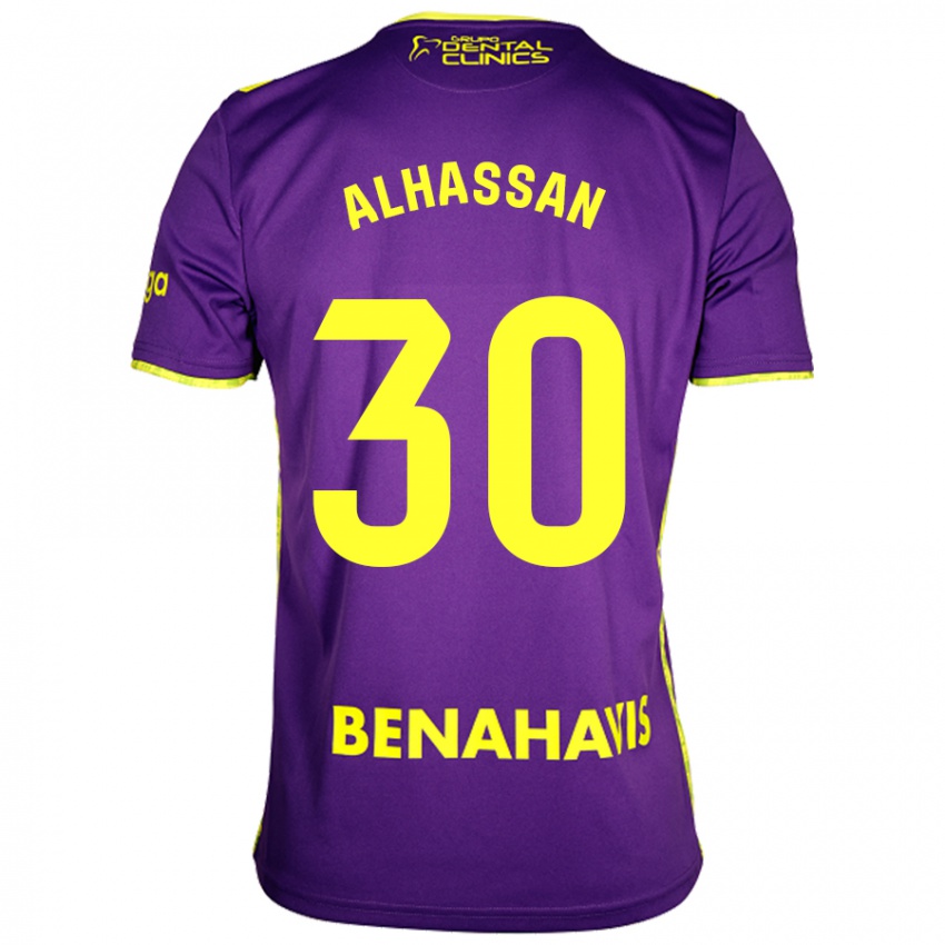 Niño Camiseta Mubarak Alhassan #30 Púrpura Amarillo 2ª Equipación 2024/25 La Camisa Chile