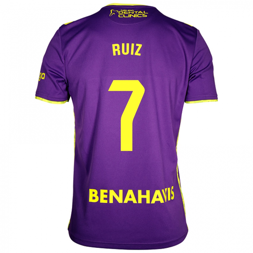 Niño Camiseta María Ruiz #7 Púrpura Amarillo 2ª Equipación 2024/25 La Camisa Chile