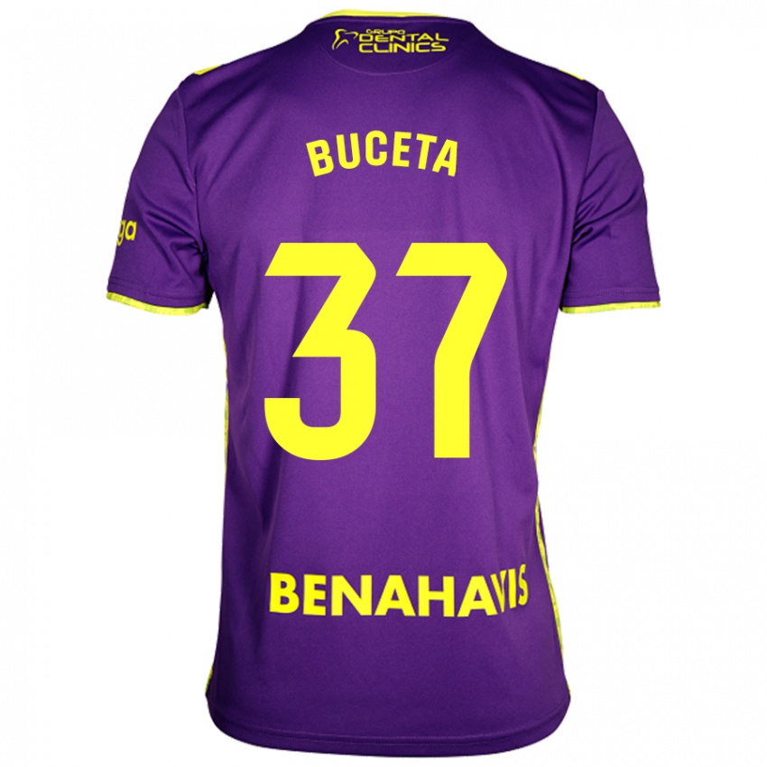 Niño Camiseta Ana Buceta #37 Púrpura Amarillo 2ª Equipación 2024/25 La Camisa Chile