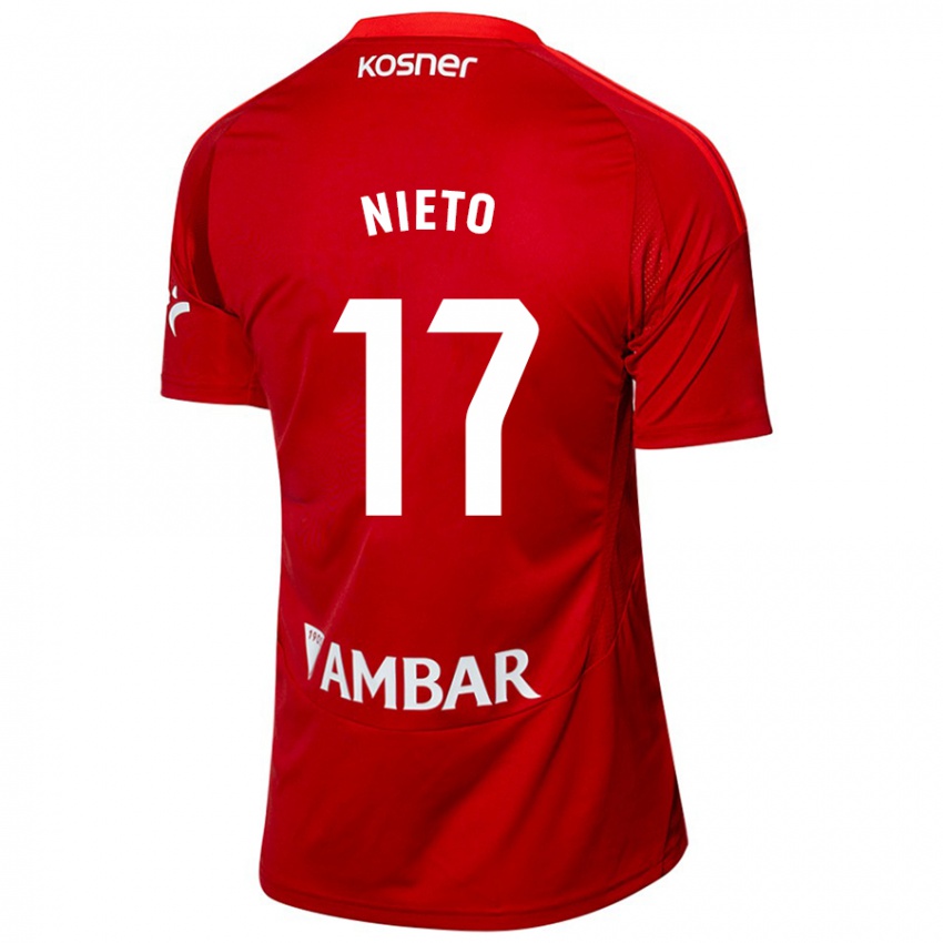 Niño Camiseta Carlos Nieto #17 Blanco Azul 2ª Equipación 2024/25 La Camisa Chile