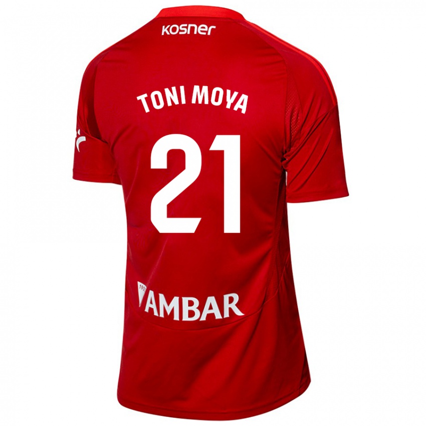 Niño Camiseta Toni Moya #21 Blanco Azul 2ª Equipación 2024/25 La Camisa Chile