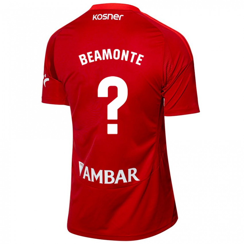 Niño Camiseta Adrián Beamonte #0 Blanco Azul 2ª Equipación 2024/25 La Camisa Chile