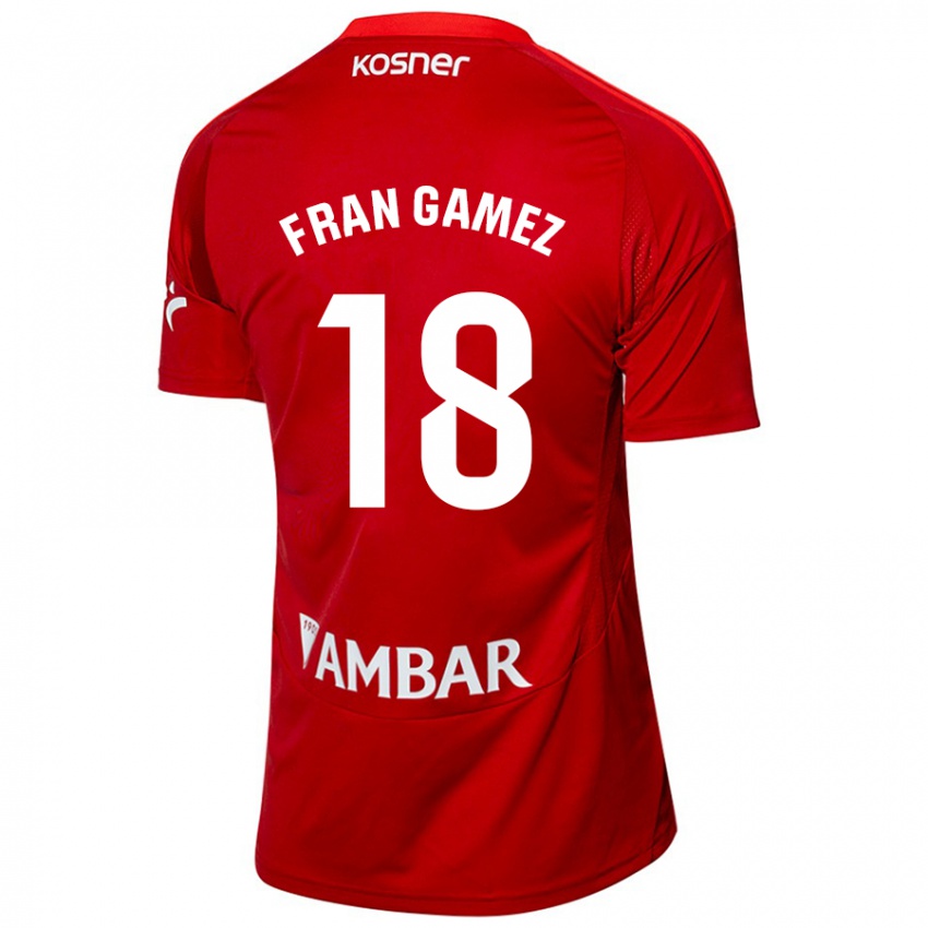 Niño Camiseta Fran Gámez #18 Blanco Azul 2ª Equipación 2024/25 La Camisa Chile