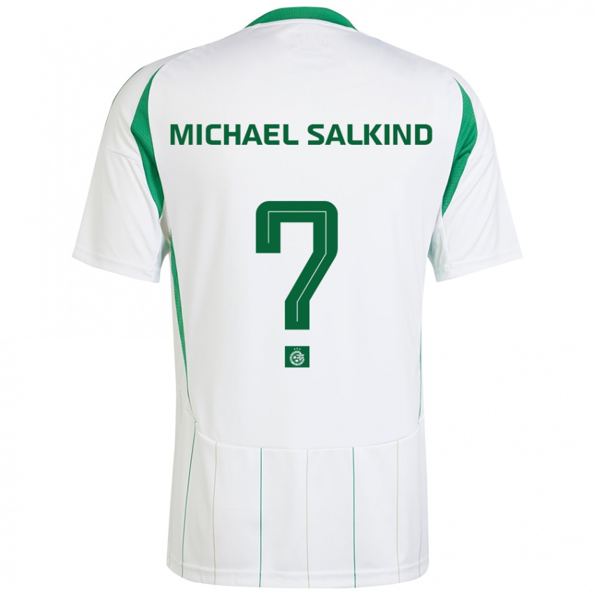 Niño Camiseta Liav Michael Salkind #0 Blanco Verde 2ª Equipación 2024/25 La Camisa Chile