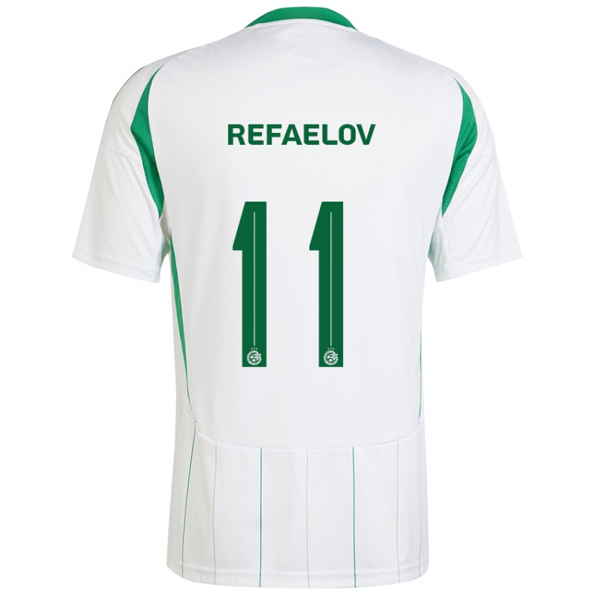 Niño Camiseta Lior Refaelov #11 Blanco Verde 2ª Equipación 2024/25 La Camisa Chile