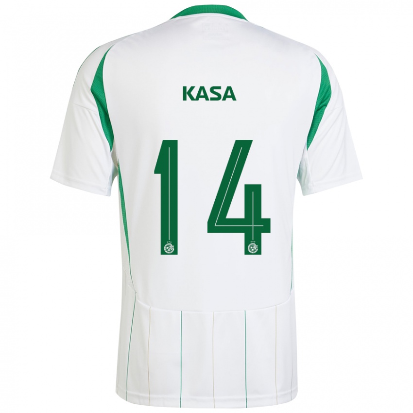 Niño Camiseta Lior Kasa #14 Blanco Verde 2ª Equipación 2024/25 La Camisa Chile