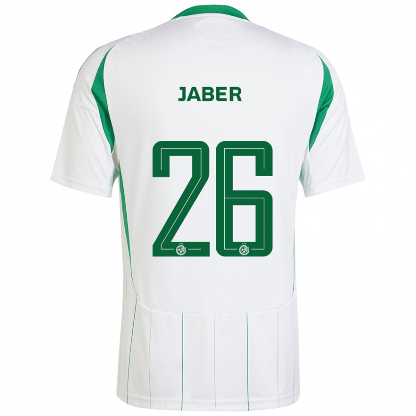 Niño Camiseta Mahmoud Jaber #26 Blanco Verde 2ª Equipación 2024/25 La Camisa Chile