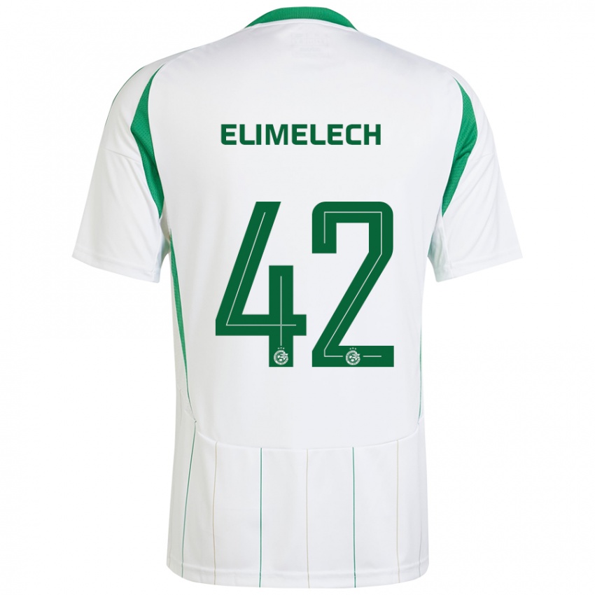 Niño Camiseta Roey Elimelech #42 Blanco Verde 2ª Equipación 2024/25 La Camisa Chile