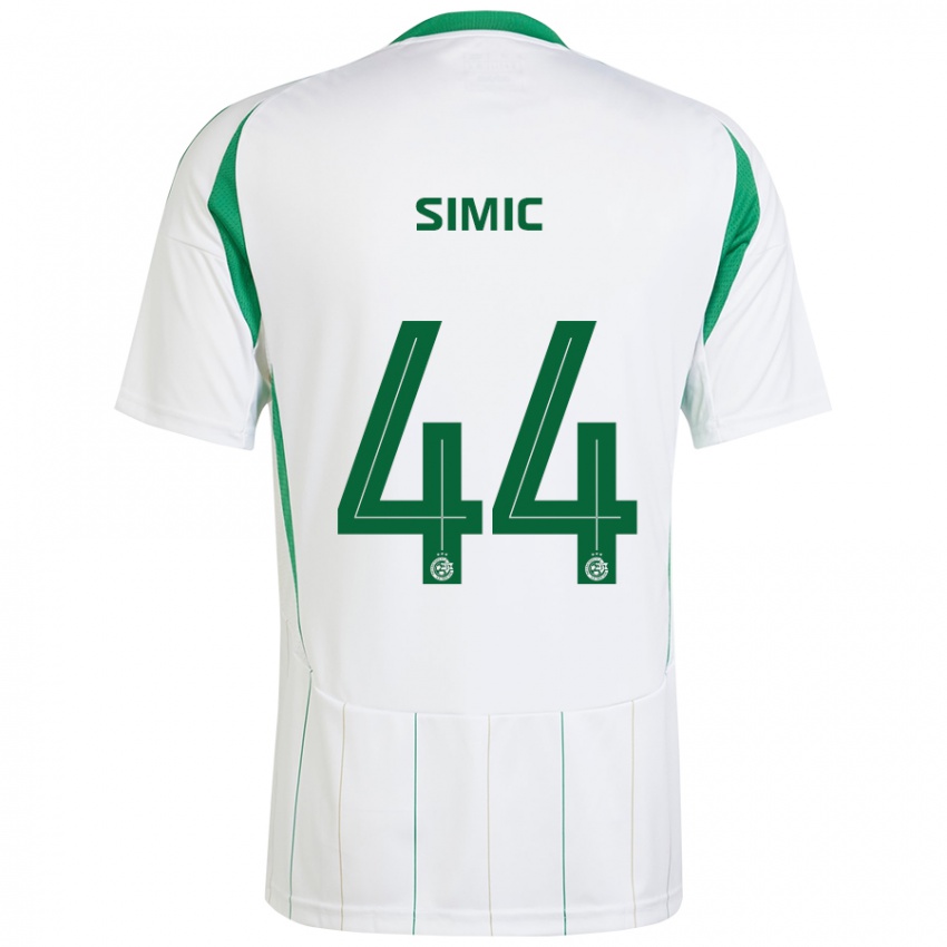 Niño Camiseta Lorenco Simic #44 Blanco Verde 2ª Equipación 2024/25 La Camisa Chile