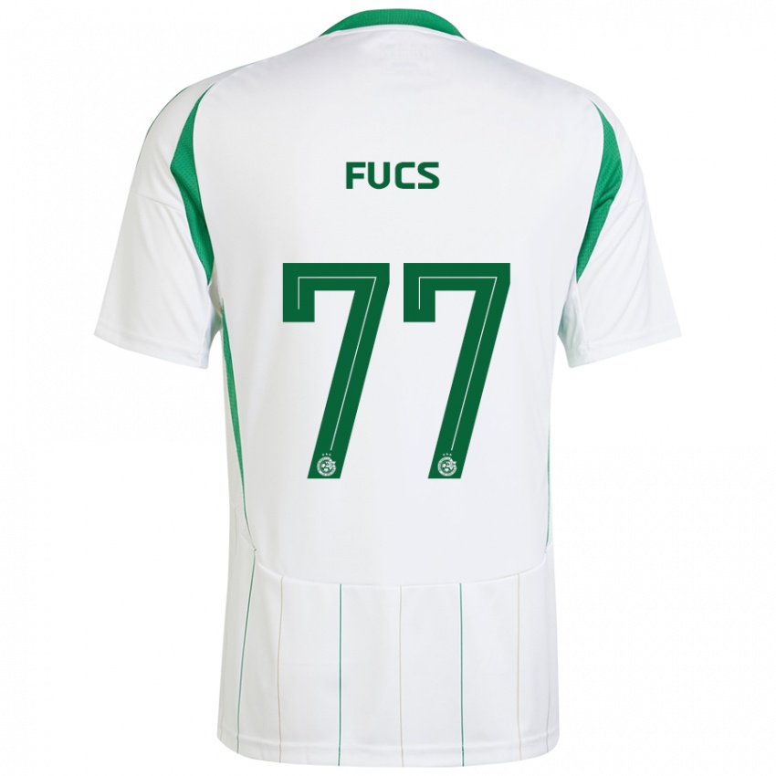 Niño Camiseta Roee Fucs #77 Blanco Verde 2ª Equipación 2024/25 La Camisa Chile