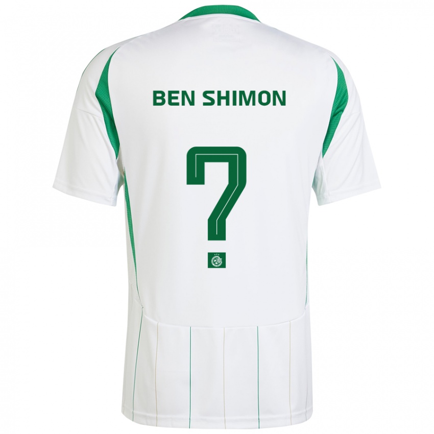 Niño Camiseta Elad Ben Shimon #0 Blanco Verde 2ª Equipación 2024/25 La Camisa Chile