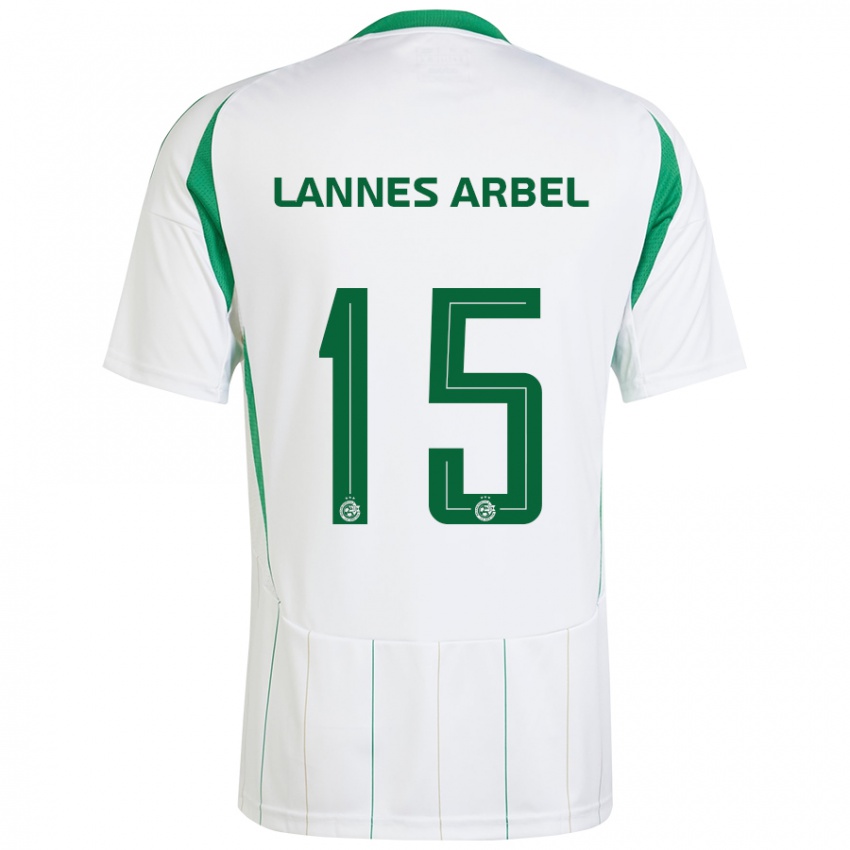 Niño Camiseta Tomer Lannes Arbel #15 Blanco Verde 2ª Equipación 2024/25 La Camisa Chile