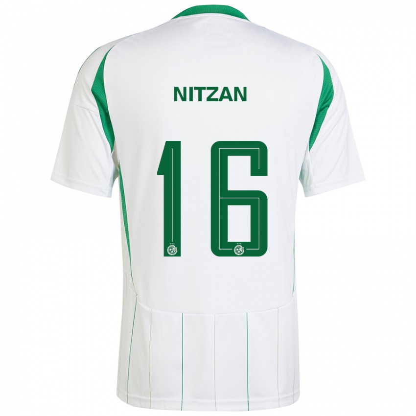 Niño Camiseta Itamar Nitzan #16 Blanco Verde 2ª Equipación 2024/25 La Camisa Chile