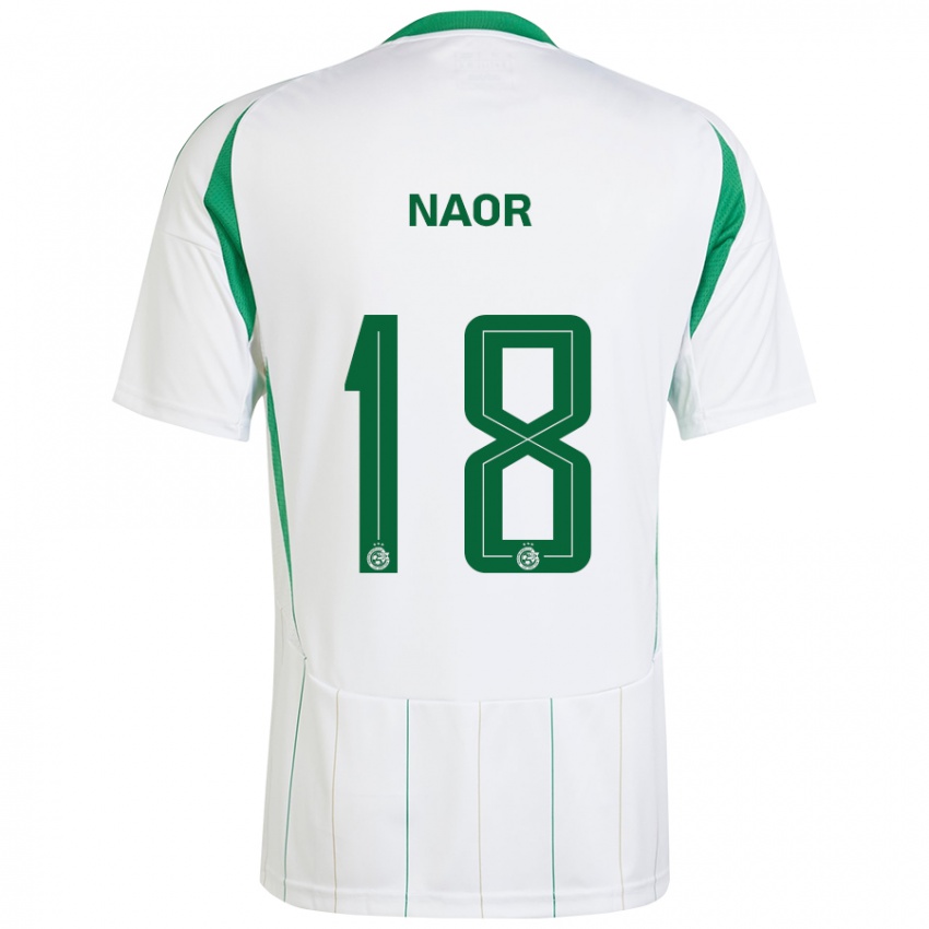 Niño Camiseta Goni Naor #18 Blanco Verde 2ª Equipación 2024/25 La Camisa Chile