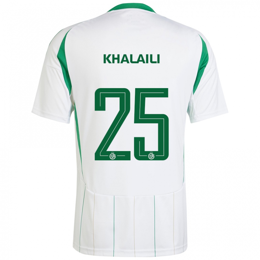 Niño Camiseta Anan Khalaili #25 Blanco Verde 2ª Equipación 2024/25 La Camisa Chile