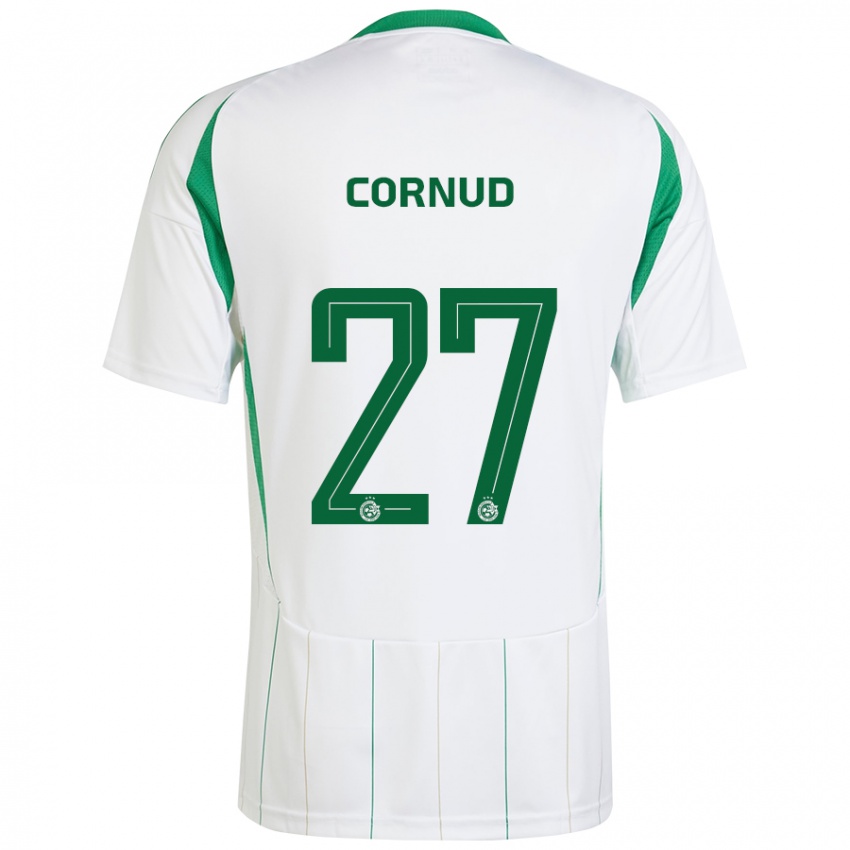 Niño Camiseta Pierre Cornud #27 Blanco Verde 2ª Equipación 2024/25 La Camisa Chile