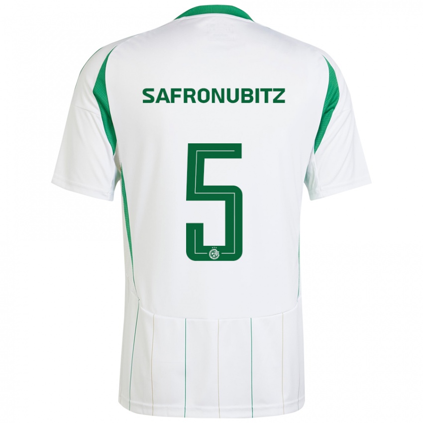 Niño Camiseta Dan Safronubitz #5 Blanco Verde 2ª Equipación 2024/25 La Camisa Chile