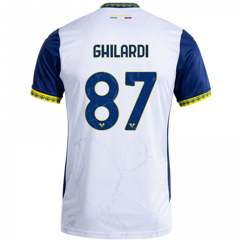 Niño Camiseta Daniele Ghilardi #87 Blanco Azul 2ª Equipación 2024/25 La Camisa Chile