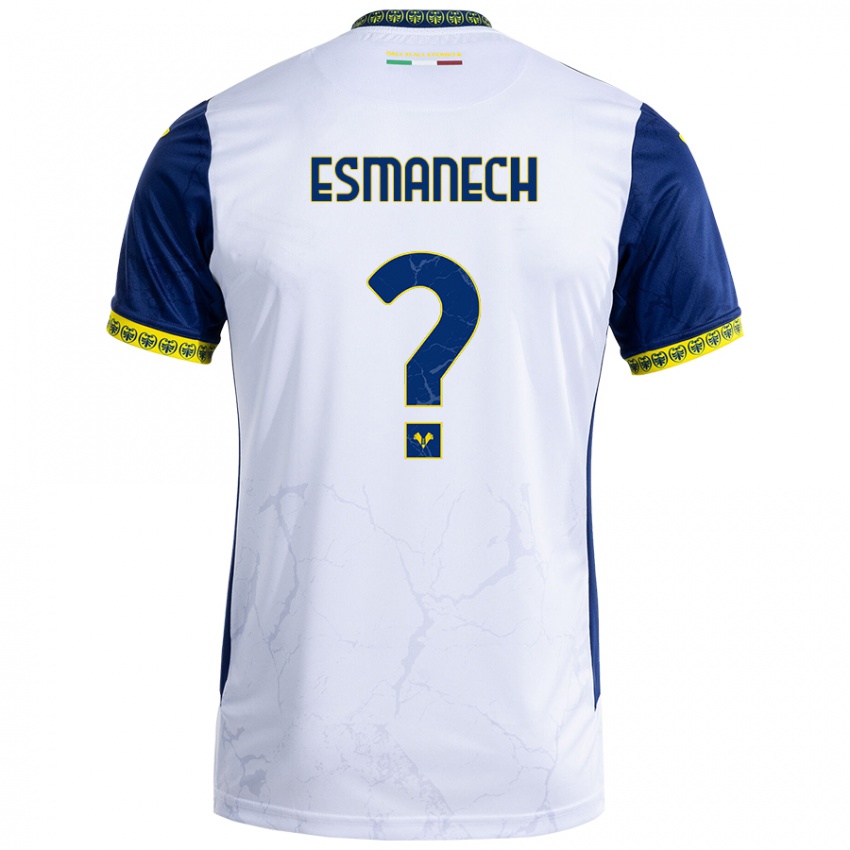 Niño Camiseta Inigo Esmanech #0 Blanco Azul 2ª Equipación 2024/25 La Camisa Chile