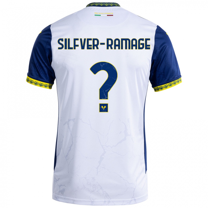 Niño Camiseta William Silfver-Ramage #0 Blanco Azul 2ª Equipación 2024/25 La Camisa Chile